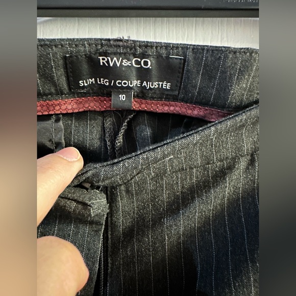 Grey pinstripe suit pants size 10 - Picture 4 of 7